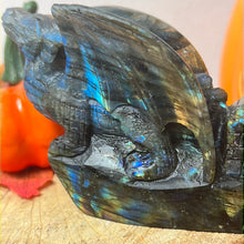 Load image into Gallery viewer, AA Dragon detailed labradorite lab carving
