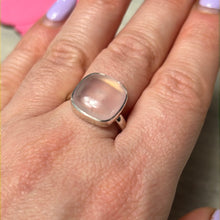 Load image into Gallery viewer, Rose Quartz 925 Silver Ring -  Size P 1/2 - Q
