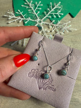 Load image into Gallery viewer, Larimar Sterling Silver Earring &amp; Necklace Set
