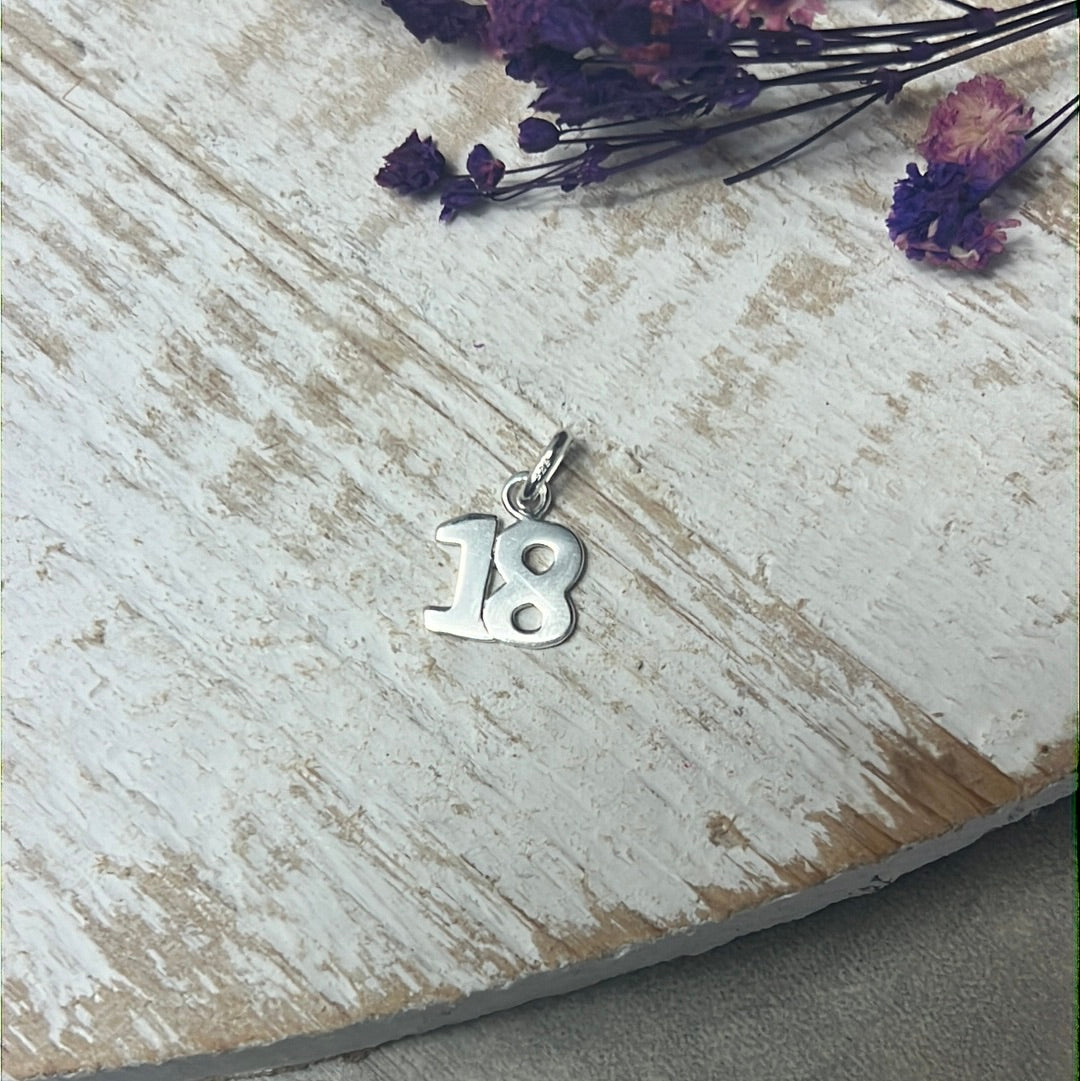 18 18th Birthday 925 Sterling Silver Pendant Charm