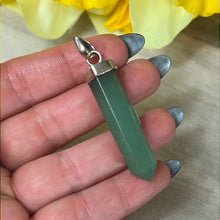 Load image into Gallery viewer, Green Aventurine Point 925 Sterling Silver Pendant
