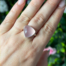 Load image into Gallery viewer, Rose Quartz 925 Silver Ring -  Size P 1/2 - Q
