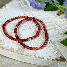 Load image into Gallery viewer, 4mm Carnelian Bead Bracelet
