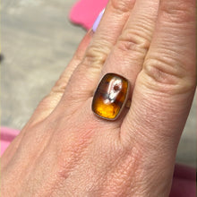 Load image into Gallery viewer, Amber 925 Sterling Silver Ring -  Size O
