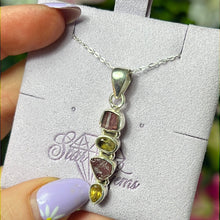 Load image into Gallery viewer, Pink Tourmaline &amp; Citrine Multi Sterling Pendant
