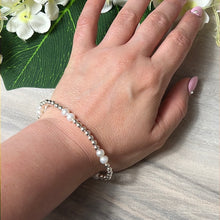 Load image into Gallery viewer, Stretchy Freshwater Pearl 925 Sterling Silver Bracelet - 10 Large Pearls
