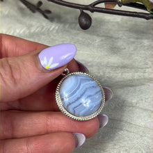 Load image into Gallery viewer, Blue lace agate - Sterling 925 Silver Pendant
