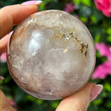 Load image into Gallery viewer, Pink Amethyst &amp; Purple Druzy Amethyst Sphere with flower agate
