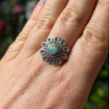 Load image into Gallery viewer, Ethiopian Opal Flower 925 Sterling Silver Ring - Size Q 1/2 - R
