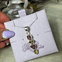 Load image into Gallery viewer, Pink Tourmaline &amp; Citrine Multi Sterling Pendant
