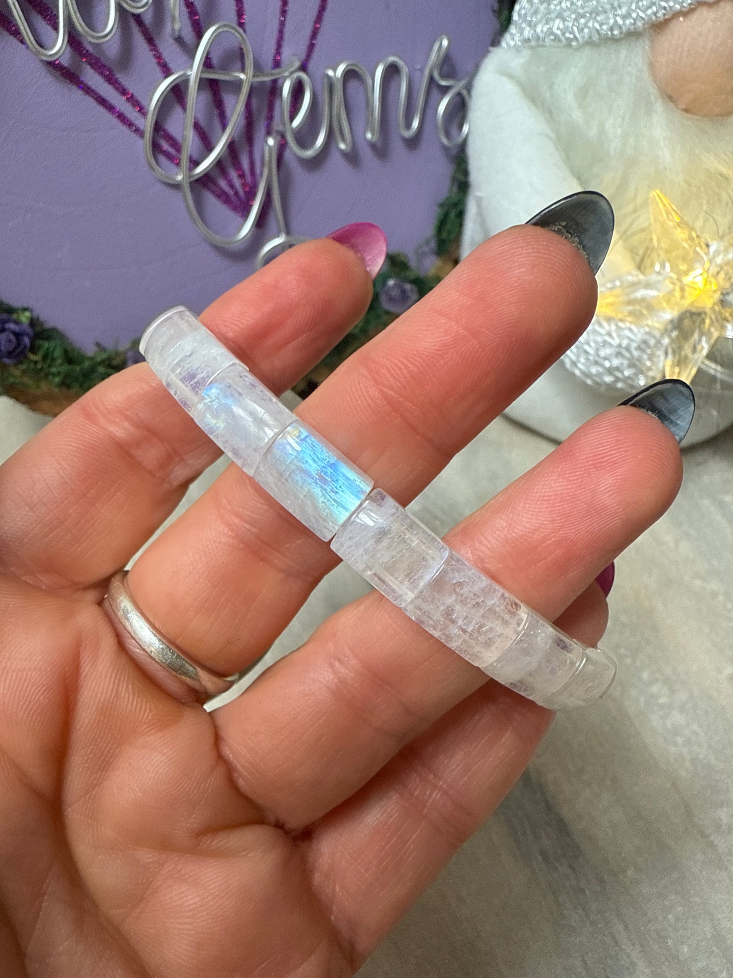 Moonstone AA Bangle Bracelet