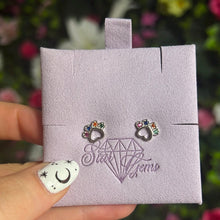 Load image into Gallery viewer, CZ Paw Studs 925 Sterling Silver Earrings
