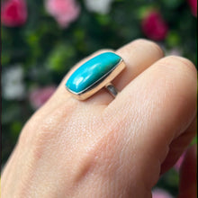 Load image into Gallery viewer, Turquoise American 925 Sterling Silver Ring - Size S 1/2
