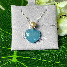 Load image into Gallery viewer, Aquamarine Pearl Heart 925 Sterling Silver Pendant
