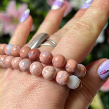 Load image into Gallery viewer, Pink Petal Agate Bead Bracelet
