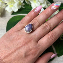 Load image into Gallery viewer, Adjustable Purple Jade Jadeite 925 Sterling Silver Ring
