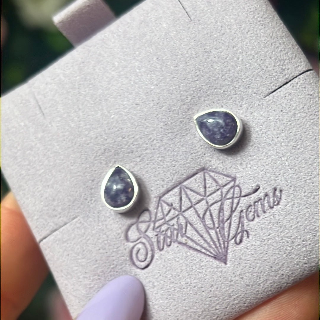 Lepidolite 925 Silver Sterling Studs