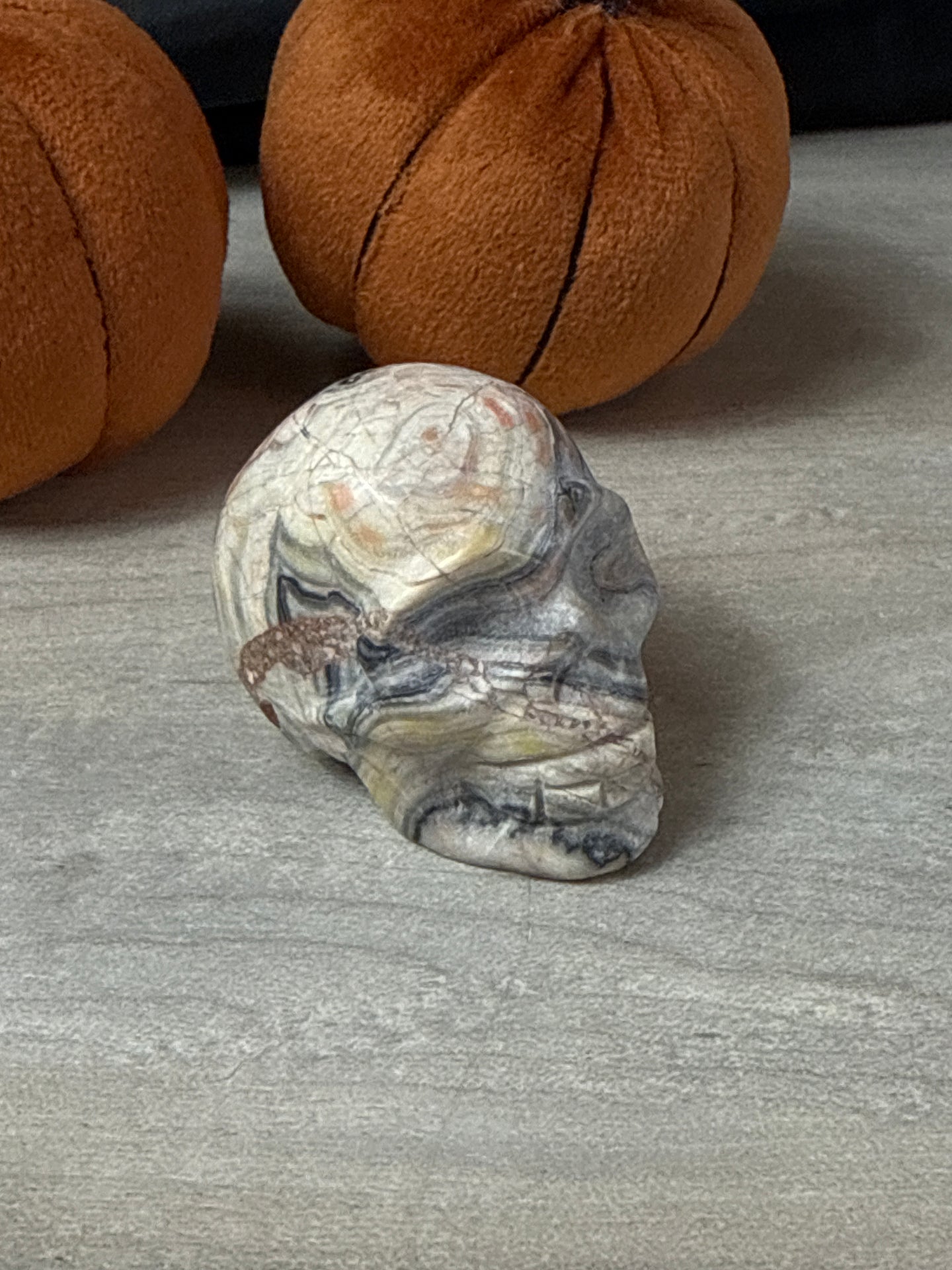 Crazy Lace agate Skull