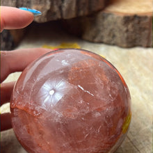 Load image into Gallery viewer, XL Fire Quartz, with Rose Hematoid Sphere- star rose
