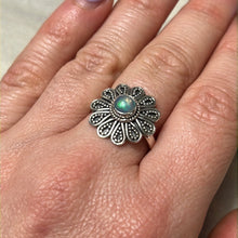 Load image into Gallery viewer, Ethiopian Opal Flower 925 Sterling Silver Ring - Size P
