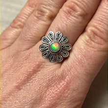 Load image into Gallery viewer, Ethiopian Opal Flower 925 Sterling Silver Ring - Size Q 1/2 - R
