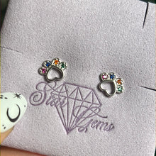 Load image into Gallery viewer, CZ Paw Studs 925 Sterling Silver Earrings
