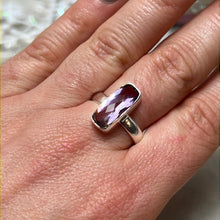 Load image into Gallery viewer, Amethyst Facet 925 Sterling Silver Ring - Size S 1/2
