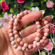 Load image into Gallery viewer, Pink Petal Agate Bead Bracelet
