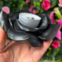 Load image into Gallery viewer, LAST Black Rose Tealight Holder Sphere Stand
