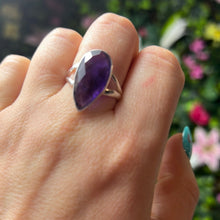 Load image into Gallery viewer, Amethyst Facet 925 Sterling Silver Ring - Size P 1/2
