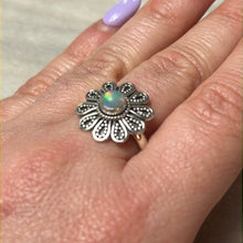 Load image into Gallery viewer, Ethiopian Opal Flower 925 Sterling Silver Ring - Size Q 1/2 - R
