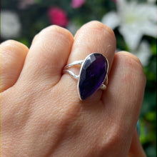 Load image into Gallery viewer, Amethyst Facet 925 Sterling Silver Ring - Size P 1/2
