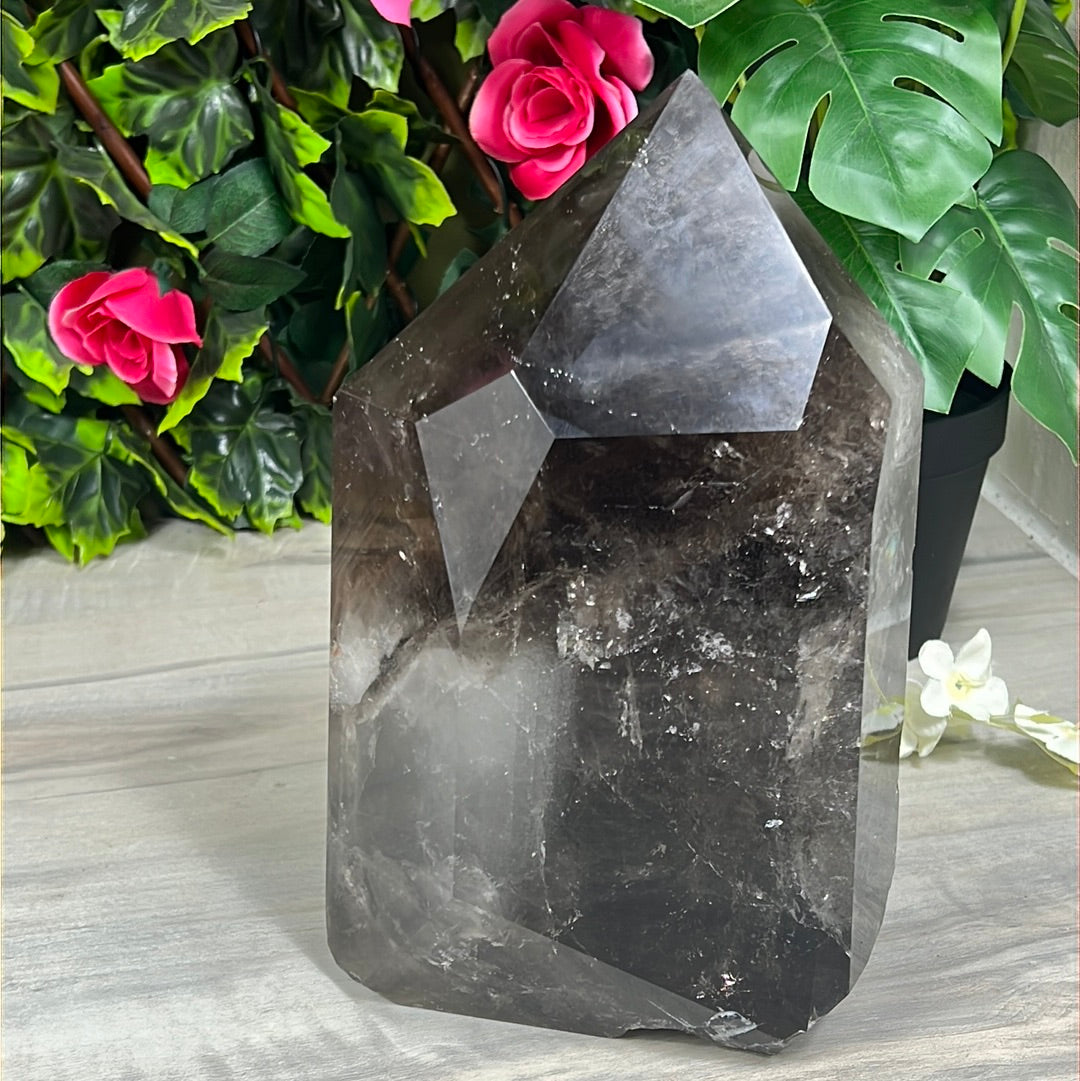 XL Smoky Quartz & Lodolite Tower Point with Phantoms 6KG