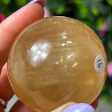 Load image into Gallery viewer, Honey Calcite - yellow optical calcite Sphere
