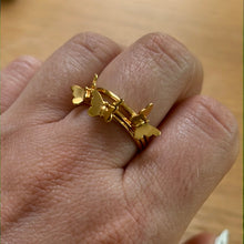Load image into Gallery viewer, 18K GOLD Trio Butterfly Stacker Ring
