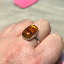 Load image into Gallery viewer, Amber 925 Sterling Silver Ring -  Size O
