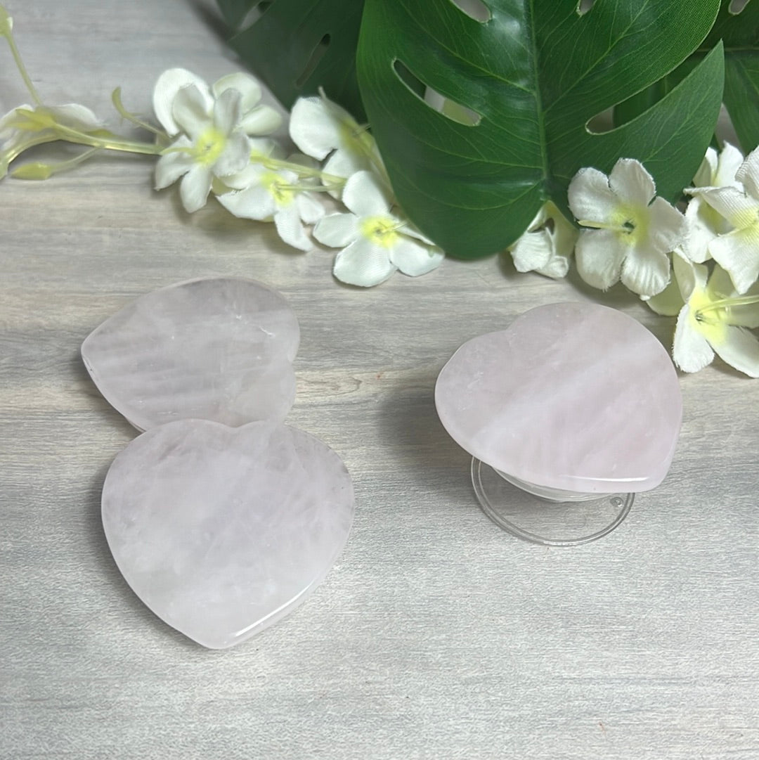 Rose Quartz Heart Phone pop sock socket