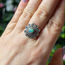 Load image into Gallery viewer, Ethiopian Opal Flower 925 Sterling Silver Ring - Size Q 1/2 - R
