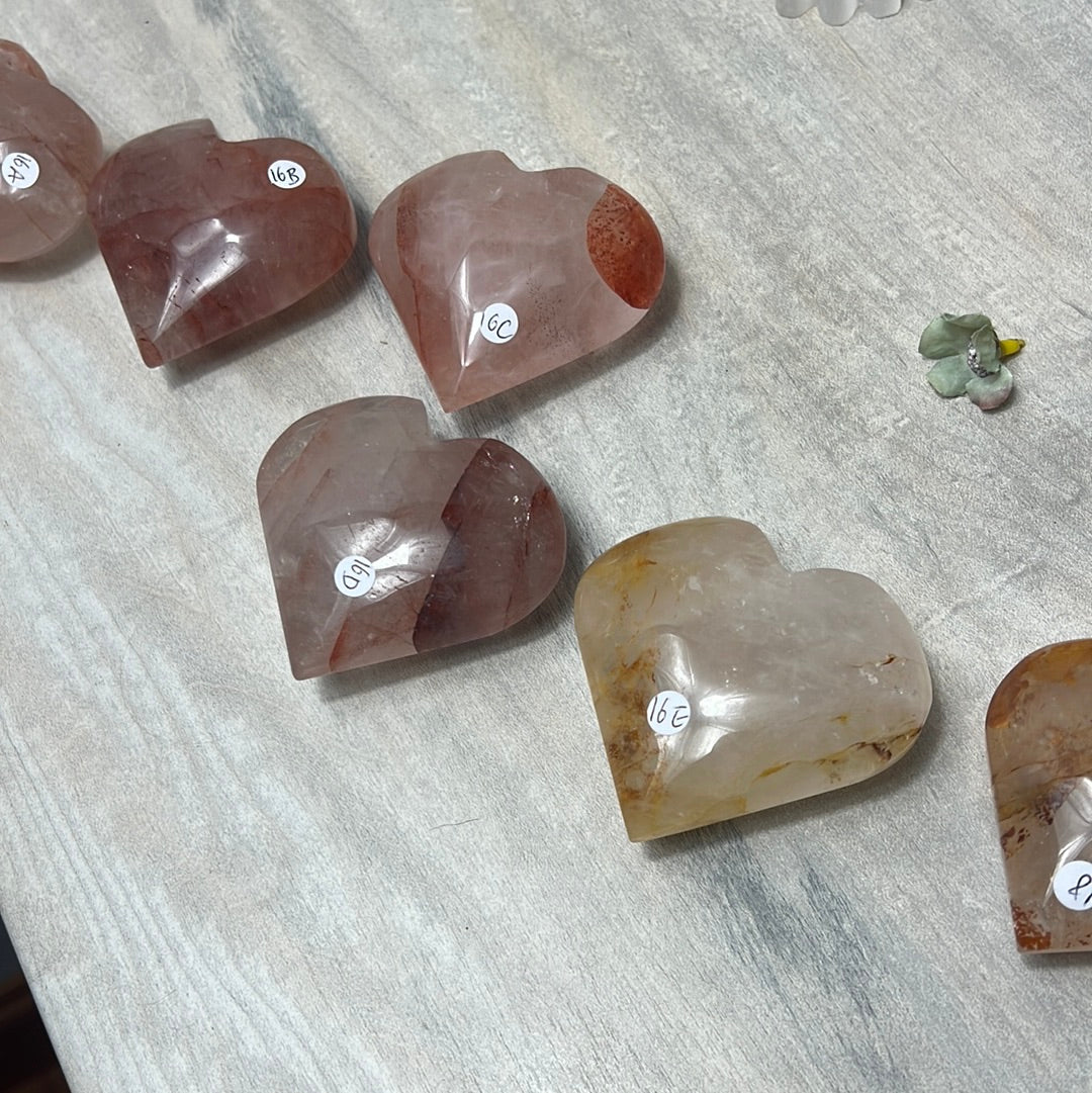 Fire Quartz Hematoid & Golden Healer Heart