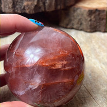 Load image into Gallery viewer, XL Fire Quartz, with Rose Hematoid Sphere- star rose
