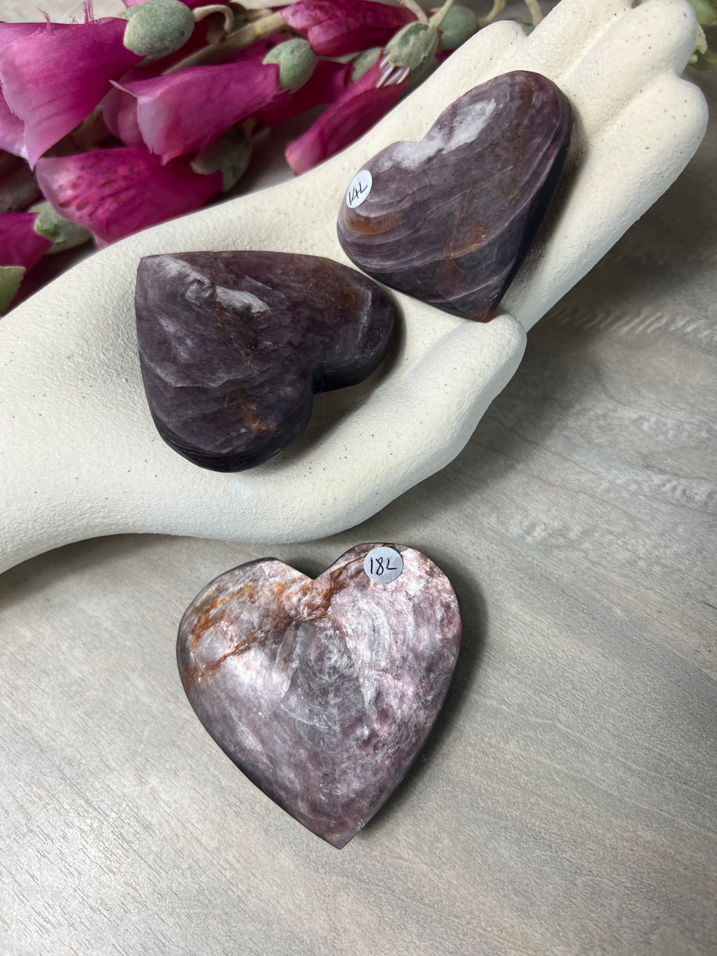 Gem Lepidolite Heart