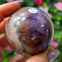 Load image into Gallery viewer, Amethyst &amp; Agate - banded mexican agate Sphere
