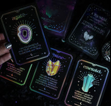 Load image into Gallery viewer, SILVER Crystal Affirmations Oracle Tarot Cards Card Original Deck - By Moonstruck Crystals
