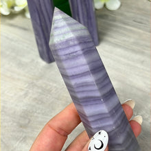 Load image into Gallery viewer, Sagentic Fluorite Purple Tower Points
