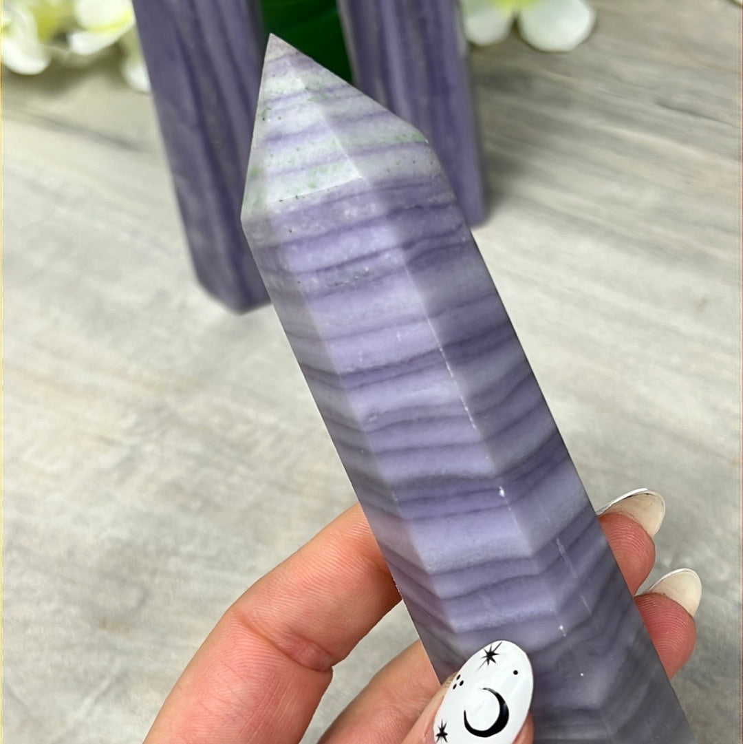 Sagentic Fluorite Purple Tower Points