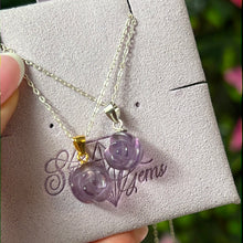 Load image into Gallery viewer, Amethyst Rose Flower Sterling Pendant
