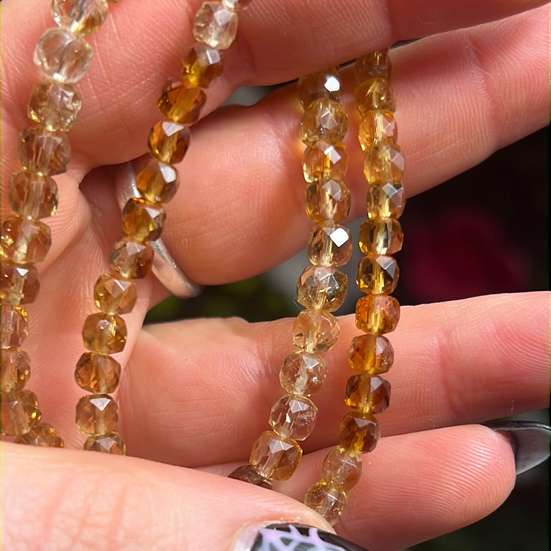 Citrine Ombre Facet Bead Bracelet