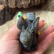 Load image into Gallery viewer, Labradorite Dragon detailed AA Grade lab carving
