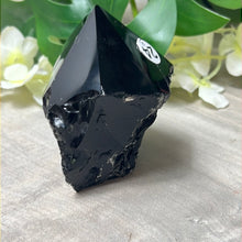 Load image into Gallery viewer, Black Obsidian Half &amp; Half Polished Raw Tower Point
