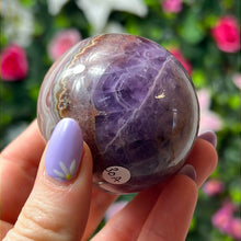 Load image into Gallery viewer, Amethyst &amp; Agate - banded mexican agate Sphere
